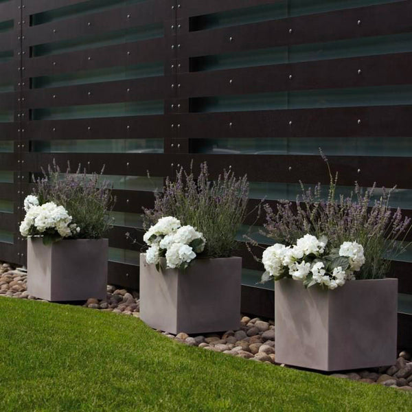 acquista Vaso 50x50 cm in Resina Arkema Iris Vase Dove Grey