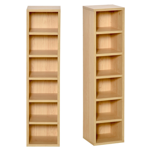 prezzo Set 2 Librerie Mobiletti 6 Ripiani in Legno MDF 21x19.2x88.3 cm