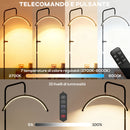 Lampada da Terra LED con Testa a Mezza Luna 77,5x20,5x136-186 cm Temperatura Colore Regolabile Telecomando Nero      