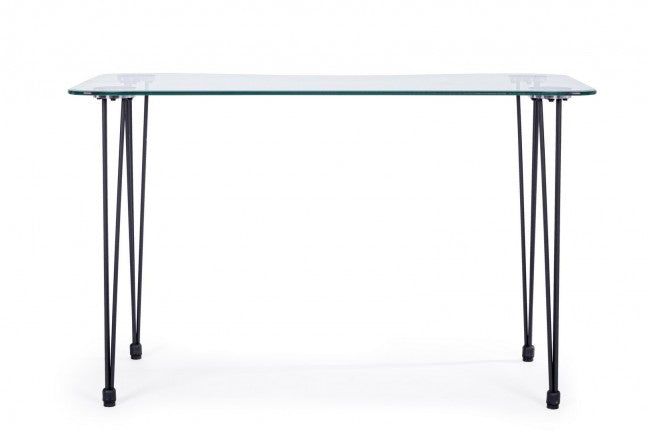 Scrivania Rondò 120x60 in Vetro Nero