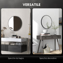 Specchio da Bagno Rotondo Moderno da Parete 70x70 cm con Cornice in Lega di Alluminio Nero