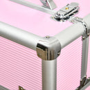 Trolley per Estetista Make Up Trucchi Professionale Rinforzato con Blocco a 2 Chiavi 36x23x58 cm Rosa  