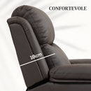 Poltrona Alzapersona Reclinabile con Poggiapiedi e Telecomando 76x90x105 cm Marrone  