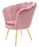Poltrona Vienna Rosa 85x70x88 cm Spugna e Tessuto e Metallo Rosa e Oro