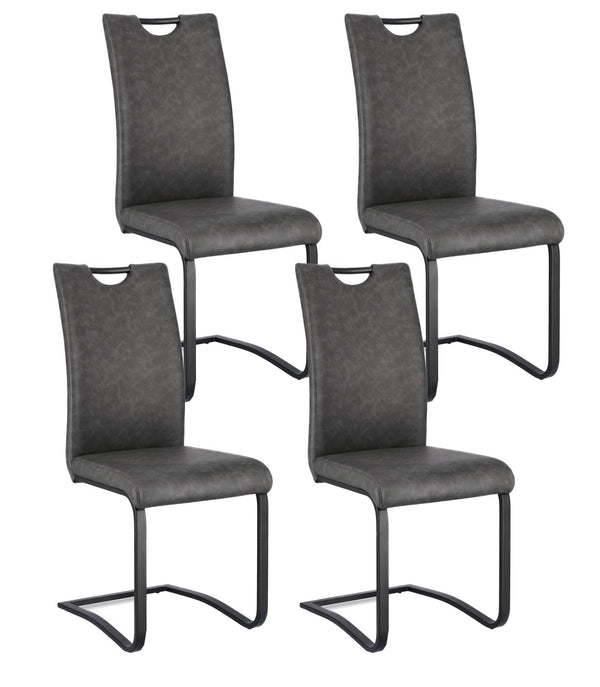 Set 4 Sedie 42x56x102h cm Kenneth Pu Antracite prezzo