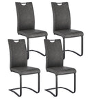 Set 4 Sedie 42x56x102h cm Kenneth Pu Antracite 