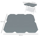Tettuccio di Ricambio per Dondolo 192x144 cm in Poliestere Grigio Scuro