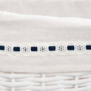Cesto Portabiancheria 51x38x57 cm in Vimini con Coperchio e Sacco Interno Bianco