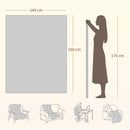 Coperta Elettrica 160x140 cm con 5 Livelli di Calore e 2 Telecomandi in Pile e Poliestere Grigio      