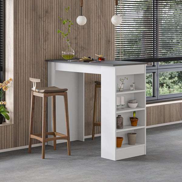 Tavolo da Pranzo Penisola 117x54x101,8 cm in MDF Swallow Bianco e Antracite sconto
