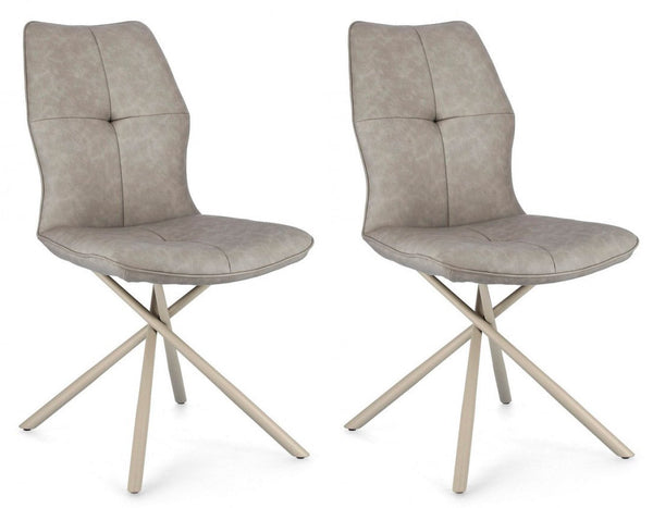 Set 2 Sedie 50x66x94h cm Kepler Pu Tortora online