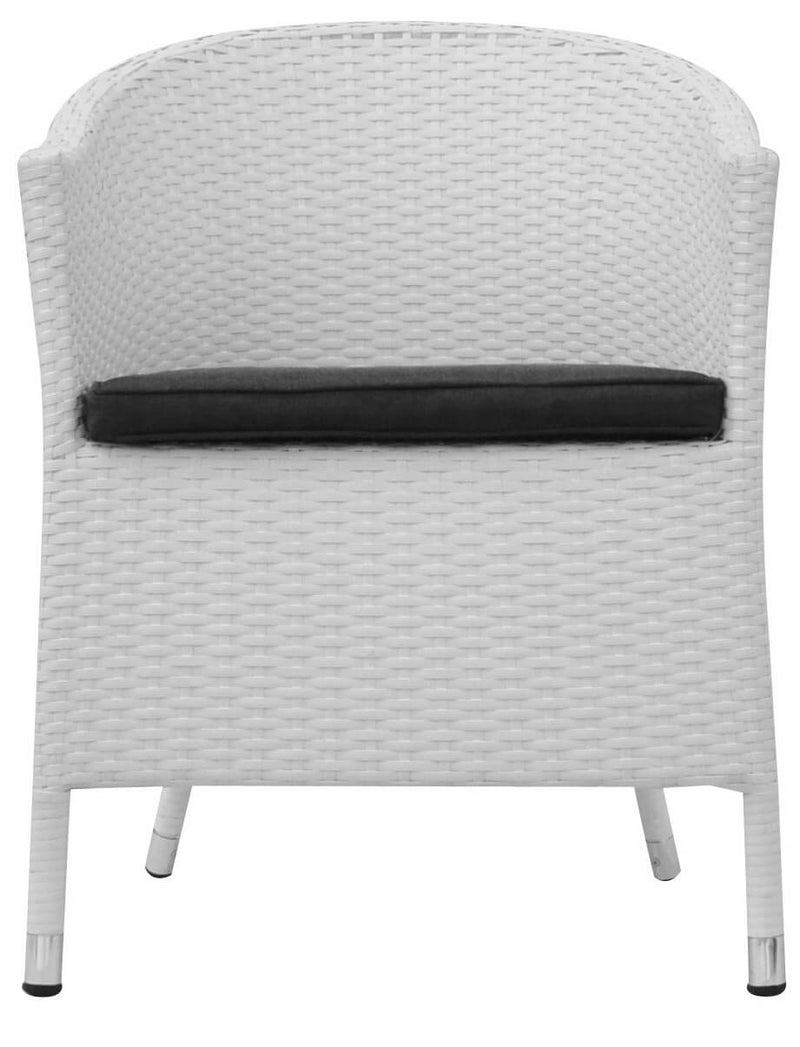 Poltrona da Giardino in Wicker con Cuscino Vorghini Nancy Bianco