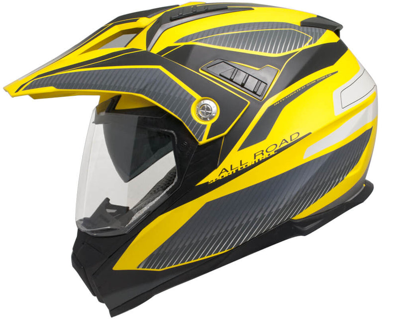 Casco Integrale per Moto Cross con Frontino CGM Forward 606G Giallo Opaco