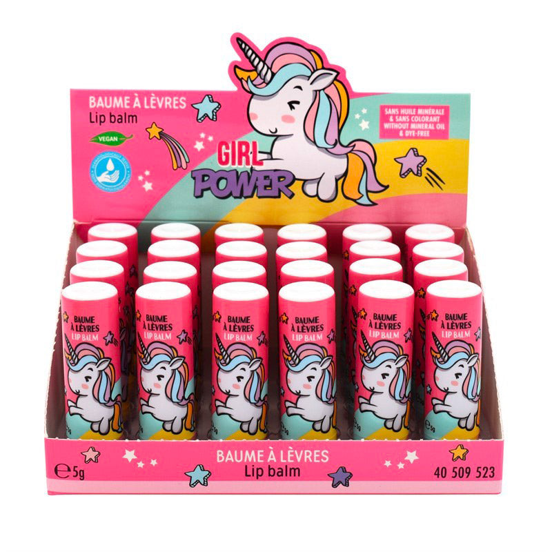 Set 24 Burro Cacao Unicorno per Bambini da 5 gr Gusto Fragola