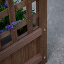 Fioriera da Esterno con Grigliato per Piante Rampicanti 64x28x120 cm in Legno Marrone