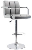 Sgabello con Alzata a Gas e Seduta Girevole in Similpelle Motti Charlotte Grigio