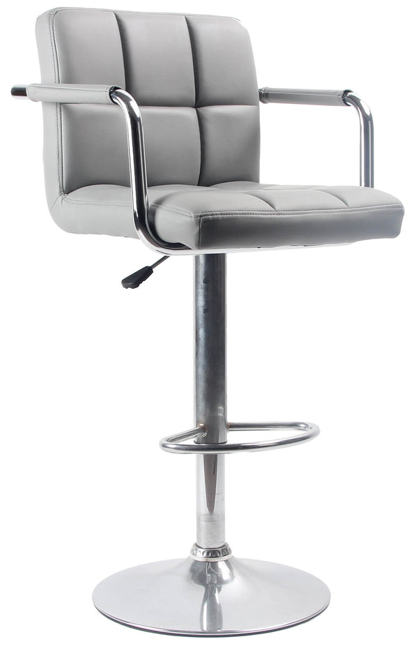 sconto Sgabello con Alzata a Gas e Seduta Girevole in Similpelle Motti Charlotte Grigio