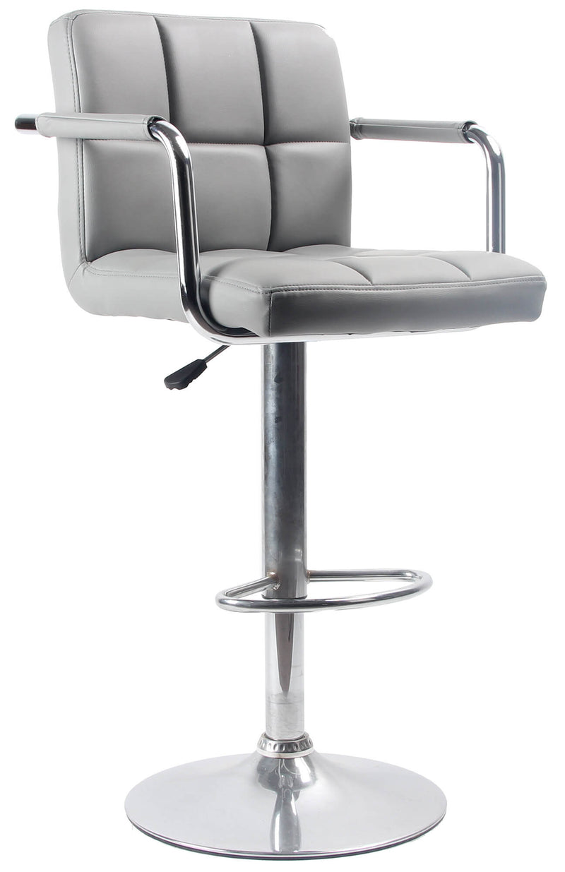Sgabello con Alzata a Gas e Seduta Girevole in Similpelle Motti Charlotte Grigio