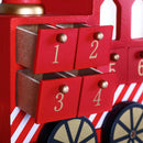 Calendario dell'Avvento Trenino di Natale 41x20x11 cm con 24 Cassetti in Legno Multicolore      