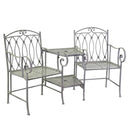 Panchina da Giardino 155x68,5xh91,5 cm in Metallo Ragusa Grigio