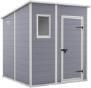 Casetta da Giardino Porta Attrezzi 183,5x185x200 cmin Resina Effetto Legno Keter Manor Pent 6x6 Grigia