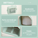 Lettiera per Gatti Chiusa 50x40x40 cm con Deodoranti Vassoio e Paletta Verde e Bianco  