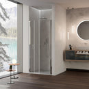 Porta Parete Doccia 2 Ante Saloon in Cristallo Trasparente 6mm H195 Bonussi Julia Varie Misure