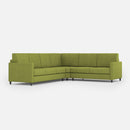 Divano Angolare 6 Posti 281x241x85 cm Karay in Tessuto Verde