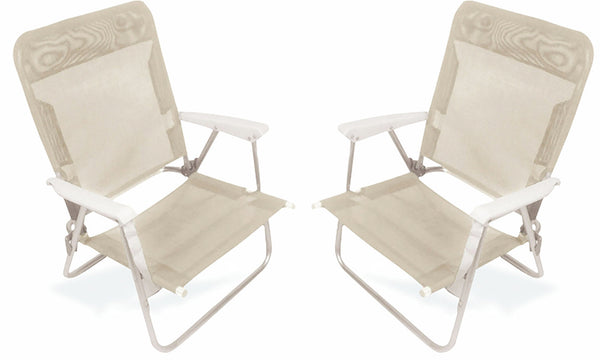 online Set 2 Sedie Mare Spiaggine Pieghevoli in Alluminio Soriani Text Ecrù