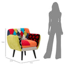 Poltrona Imperial New 71x63x78 cm in Legno Schiuma e Poliestere Multicolor
