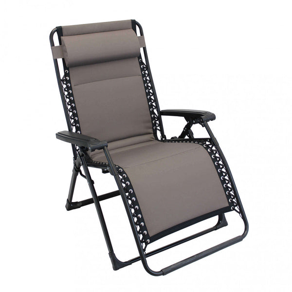Sedia Sdraio Zero Gravity Reclinabile Pieghevole 165x79x117 h cm in Metallo e Oxford Grigio prezzo