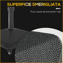 Base per Ombrellone Riempibile a Rotelle 45x45x40 cm in HDPE e Acciaio Nero   