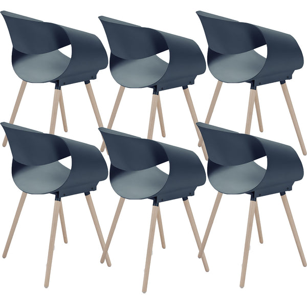 Set 6 Sedie 62x54x74 cm in Polipropilene Diletta Petrolio online