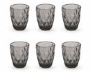 Set 6 Bicchieri Ø8x10 cm in Vetro Villa d'Este Home Tivoli Quarzo Grigio