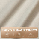 Poltrona Reclinabile Manuale 83x96x98 cm con Poggiapiedi Seduta a Molle e Schienale Morbido in Velluto Crema      