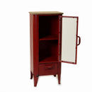 Mobile Vetrina 1 Anta 1 Cassetto in Metallo Edimburgo Rosso