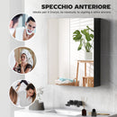 Armadietto a Specchio per Bagno 60x15x75 cm Struttura in MDF Nero   
