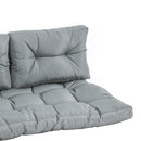 Set 3 Cuscini Seduta e 2 Schienali per Pallet in Poliestere Imbottito Grigio scuro