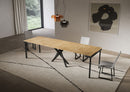 Consolle Allungabile 90-300x40x77 cm Saki Evolution Quercia Natura Gambe Antracite 