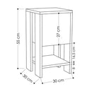 Comodino Ema antracite anta ribalta 30x30x55h cm