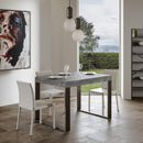 Tavolo Allungabile 120-224x90x77 cm Tecno Premium Cemento Telaio Antracite 