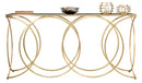 Console Infinity 160x40x79 cm in Ferro e Specchio e MDF Oro e Nero