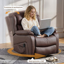 Poltrona Relax Reclinabile 87x97X100 cm con 8 Punti Massaggianti Riscaldanti e Poggiapiedi Marrone      