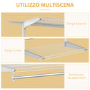 Set Appendiabiti a Muro 178,2x38,8x128 cm con 5 Mensole e 3 Barre Salvaspazio Bianco
