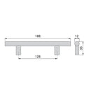 Maniglie per Mobile 12 mm Interasse 128 mm Acciaio Nichel Satinato 10 Pezzi Emuca