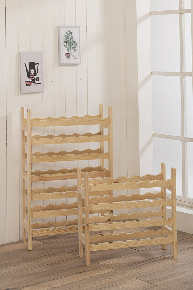 Cantinetta Portabottiglie 24 Bottiglie 63x25x62 cm in Pino Naturale  non Verniciato