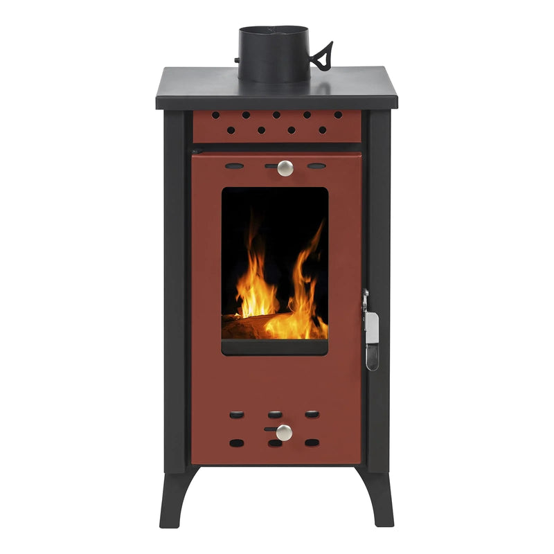 Stufa a Legna 33x38,5xh74 cm 7,7 Kw Matilde Rossa