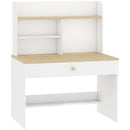 Scrivania per Bambini 3-8 Anni 80x50x100 cm con Ripiani e Cassetto in Truciolato e MDF Bianco      