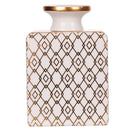 Bottiglia per Profumatore Ambiente 9x5,5x13,2 cm 300 ml in Ceramica VdE Tivoli 1996 Charleston Bianco/Oro