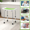 Sgabello da Doccia Altezza Regolabile 6 Livelli 39-52 cm in Lega di Alluminio e Plastica Antiscivolo Verde      